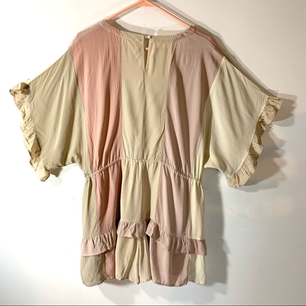 2/$35 Storia Pastel Striped Ruffle Trimmed Romper - Picture 6 of 11